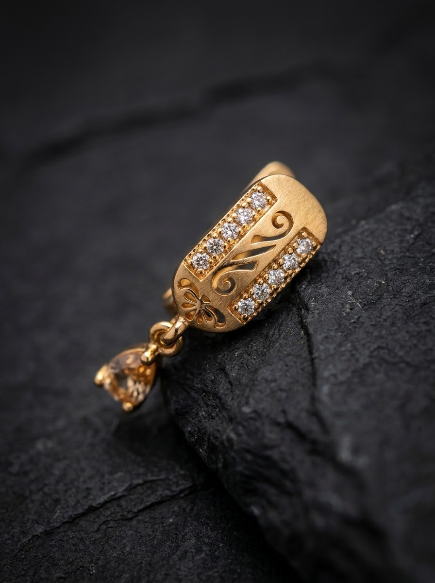 (Kids) Elegant Gold Plated Drop Earrings with Cubic Zirconia